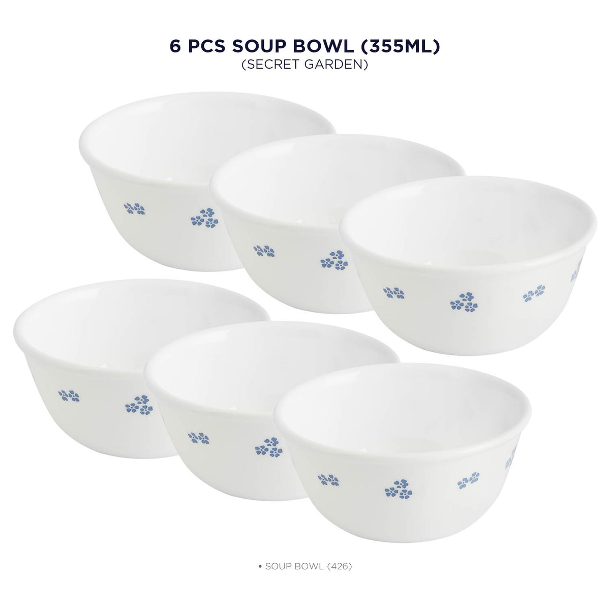 Corelle Livingware Secret Garden 355 ml Soup Bowl Pack Of 6