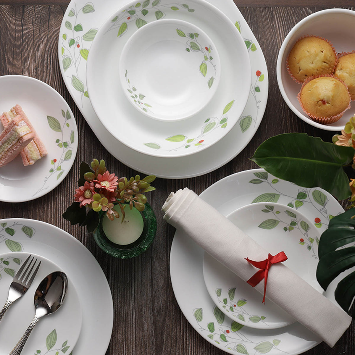 Corelle Asia Collection Green Breeze 26cm Dinner Plates, 177ml