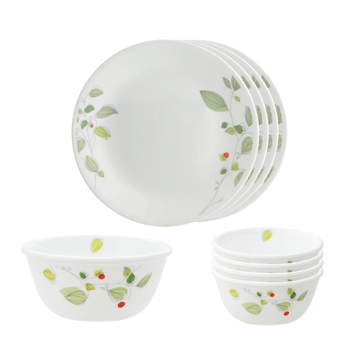 Corelle Asia Collection Green Breeze 4 26cm Dinner Plates, 4 177ml