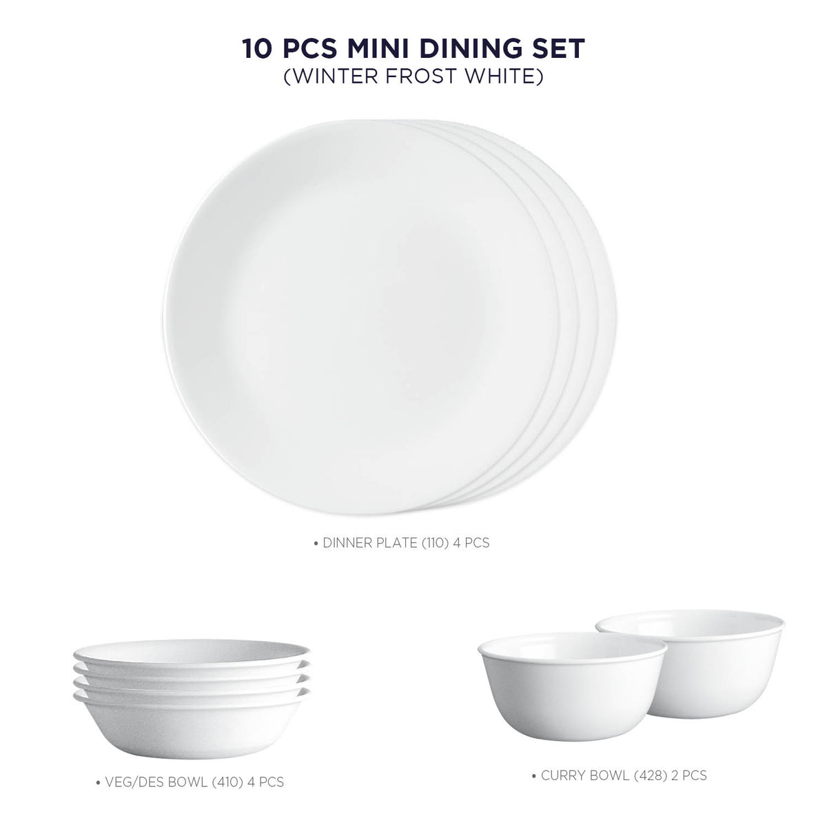 Winter Frost White Corelle Bowls Set Of Dinner Plate Corelle