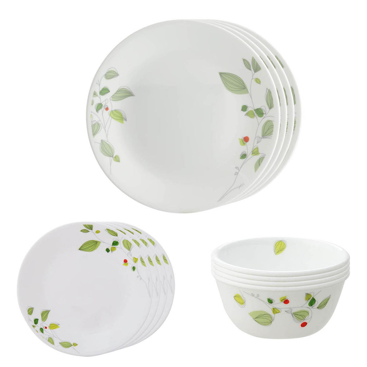 Corelle Asia Round Green Breeze 12 Pcs Mini Dining Set (K