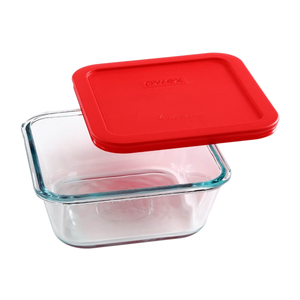 Pyrex-4cup/950ML Square Storage Red