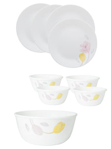 Corelle Livingware Plus Elegance 4 26cm Dinner Plates, 4 177ml Katori & 1 828ml Curry Bowl (Pack of 9)
