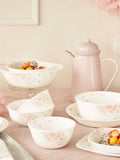 Corelle  Asia Collection Pom Pom Basic / Mini / Starter Set (Pack of 10) 4 26cm Dinner Plates, 4 296ml Dessert Bowls, 2 828ml Curry Bowls