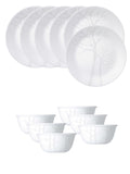 Corelle Asia Collection Gold Series Frost Breakfast Set (Pack of 12) 6 26cm Dinner Plates & 6 177ml Katori