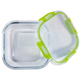 Snapware Leak-Proof Eco Clean Glass Storage Container with Air-Tight Lid, Microwave and Oven Safe, Square, 810ML, Green