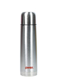Pyrex Stainless Steel Push Lid Insulated 24 Hours Hot or Cold Bottle Flask, 500 ml, Silver