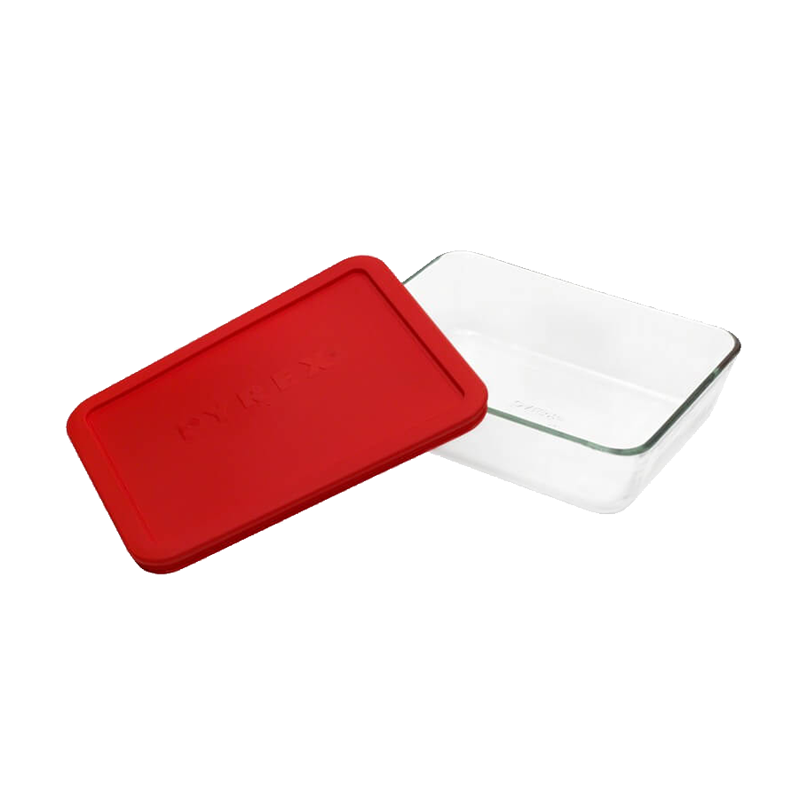 Pyrex Storage Plus 6-cup Rectangle, Red Plastic Cover