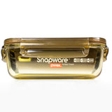 Snapware Leak-Proof Glass Storage Container with Air-Tight Lid, Microwave and Oven Safe, Rectangle, 600ML, Amber