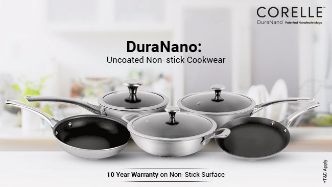 Corelle’s DuraNano Uncoated Cookware Against General Coated Non-stick Cookware.