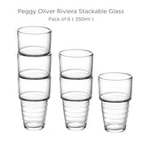 Peggy Oliver Riviera Stackable Glass Set of 6 - 350 ML
