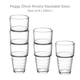 Peggy Oliver Riviera Stackable Glass Set of 6 - 210 ML