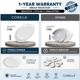 CORELLE MODENA 21.5 CM Medium Rounded Plate for Snacking & Dining | Vitrelle Triple Layer Glass| Lightweight |1-year warranty on chips, breaks & scratches