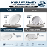 CORELLE Lillac Blush 31CM Multipurpose Kitchen Serving Oval Platter | Ideal for Snacks/Appetizer/Tandoori Kababs/Fish Fry/Chicken Tikka | Vitrelle Triple Layer Glass| Lightweight |1-year warranty on chips, breaks & scratches