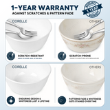 CORELLE WINTER FROST WHITE 828 ML Bowl Pack of 2| For serving Soup/Curry/Dessert/Pasta/Rice/Dal/Fruits/Salad/ Noodles/Maggi |Vitrelle Triple Layer Glass| Lightweight |1-year warranty on chips, breaks & scratches