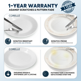 CORELLE MODENA 21.5 CM Medium Rounded Plate for Snacking & Dining | Vitrelle Triple Layer Glass| Lightweight |1-year warranty on chips, breaks & scratches