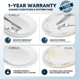 CORELLE LAPINUE 1 Serving Dish Platter with 2 Bowl | Ideal for Snacks/Appetizer/Tandoori Kababs/Fish Fry/Chicken Tikka/Party & Homeuse | Vitrelle Triple Layer Glass| Lightweight |1-year warranty on chips, breaks & scratches