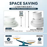 CORELLE MODENA 18 PCS Dinner Set| For Family of 6| Plates & Bowls for Dining| Including 6 Dinner Plate, 6 Small Plate & 6 Vegetable  Bowl| Vitrelle Triple Layer Glass| Lightweight |1-year warranty on chips, breaks & scratches