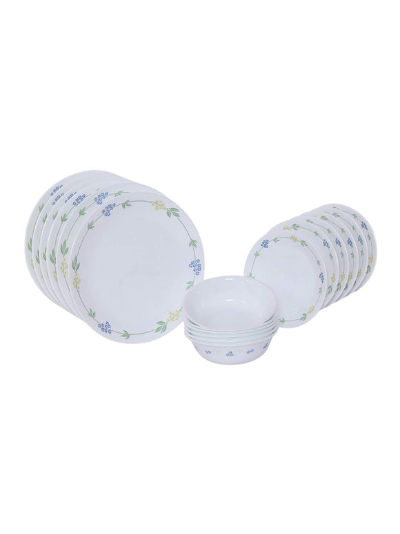 Corelle Secret Garden Glass 18Pcs Dinner Set, Multicolor