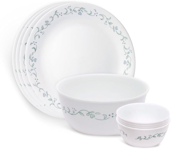 Corelle Country Cottage Glass 9Pcs Dinner Set, Multicolor