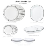 Corelle 21 Pc Dinner Set-City Block-C4