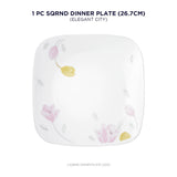 Corelle Asia Square Round Collection Elegant City Dinner Plate (Single)