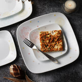 Corelle Asia Pom Pom Square Round Small Plates - Pack of 6