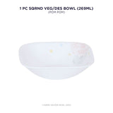 Corelle Asia Square Round Pom Pom Dessert Bowl - Pack of 6