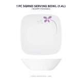 Corelle Asia Square Round Warm Pansies 1 Pcs Serving Bowl (1.4L)