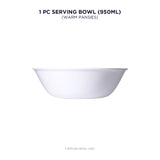 Corelle Asia Collection Warm Pansies 1L Serving Bowl