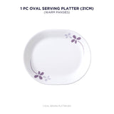 Corelle Asia Warm Pansies 1 Pcs Oval Serving Platter (31cm)