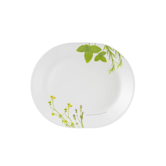Corelle Asia European Herbs 1 Pcs Oval Serving Platter (31cm)