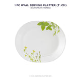 Corelle Asia European Herbs 1 Pcs Oval Serving Platter (31cm)
