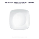 Corelle Winter Frost White Square Round Bread & Butter / Small Plate (Single)
