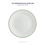 Corelle Livingware Double Ring Green Luncheon Plate
