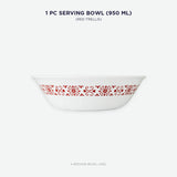 Corelle Livingware Round Red Trellis 1 Pcs Serving Bowl (950ml)