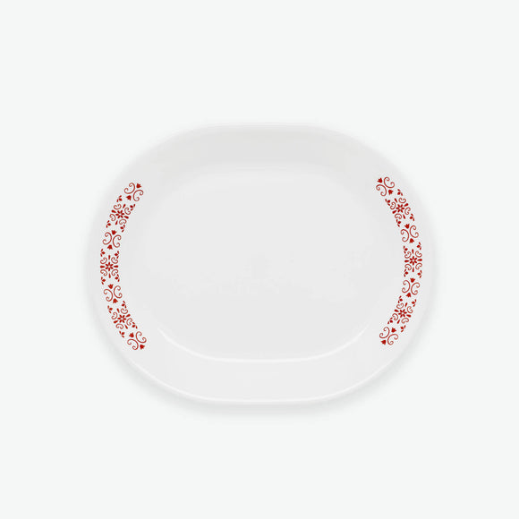 Corelle Livingware Red Trellis 1 Pcs Oval Serving Platter (31cm)