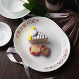 Corelle Livingware Red Trellis 1 Pcs Oval Serving Platter (31cm)