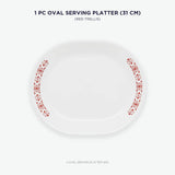 Corelle Livingware Red Trellis 1 Pcs Oval Serving Platter (31cm)