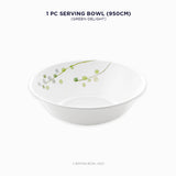 Corelle Livingware Round Green Delight 1 Pcs Serving Bowl (950ml)