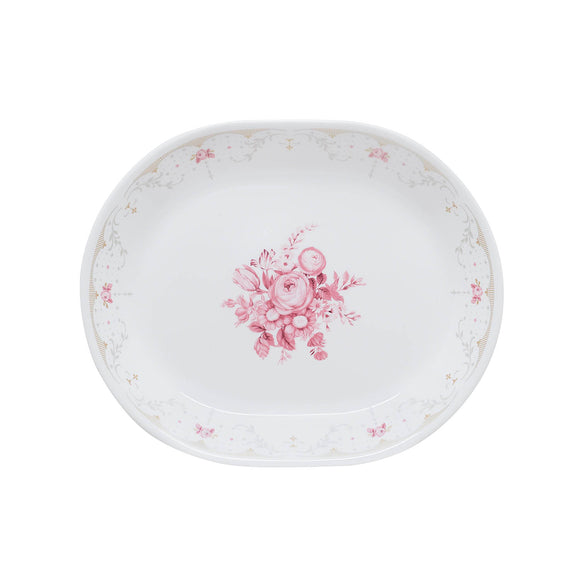 Corelle Asia Blooming Pink 1 Pcs Oval Serving Platter (31cm)