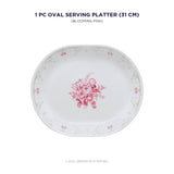 Corelle Asia Blooming Pink 1 Pcs Oval Serving Platter (31cm)