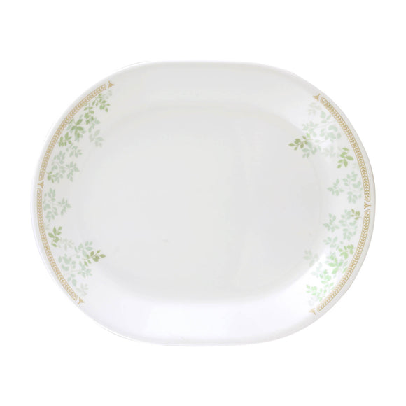 Corelle Asia Mint Leaves 1 Pcs Oval Serving Platter (31cm)