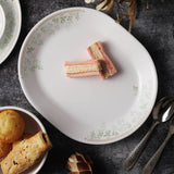 Corelle Asia Mint Leaves 1 Pcs Oval Serving Platter (31cm)