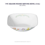 Corelle Asia Square Round Collection Blooms Square Round 1.4L Serving Bowl