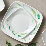 Corelle Asia Square Round Dancing Leaves 1 Pcs Medium Plate (22.9cm)