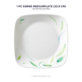 Corelle Asia Square Round Dancing Leaves 1 Pcs Medium Plate (22.9cm)