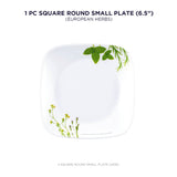 Corelle Asia Square Round European Herbs 1 Pcs Small Plate (6.5'')