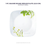 Corelle Asia Square Round European Herbs 1 Pcs Medium Plate (22.9cm)