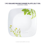 Corelle Asia Square Round European Herbs 1 Pcs Dinner Plate (26.7cm)